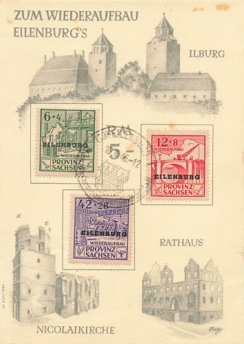 Eilenburg reconstruction donation card printed horizontally o June 10, 1946