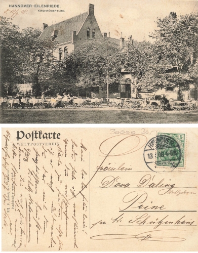 Eilenriede Hannover Kirchroederturm o 13.7.1908