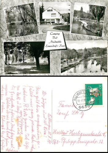 Eimersdorf Saar Bad Niedmühle Camping o 11.07.1970