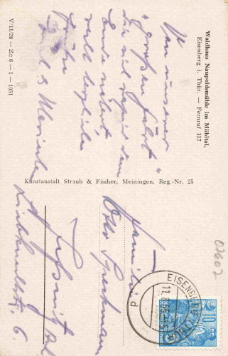Eisenberg, Thuringia – Naupoldsmühle Forest House, c. 1955
