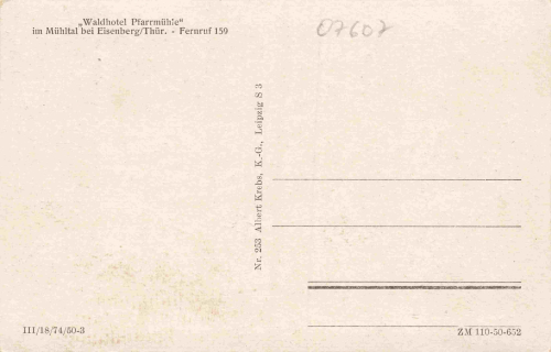 Eisenberg Thüringen Waldhotel Pfarrmühle * um 1940