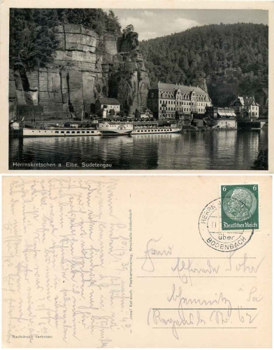 Elbe steamer "Leipzig" Herrnskretschen Bohemian Switzerland o 10.7.1939