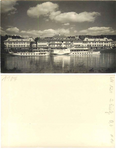Elbe steamship "Dresden" in front of Pillnitz Castle Print template *1958 Hanich