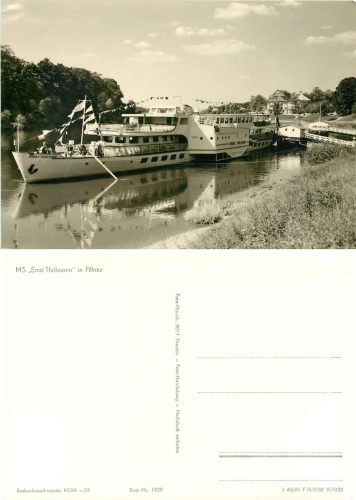 Elbe steamer "Ernst Thaelmann" in Pillnitz *1968 Hanich1929