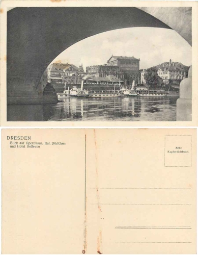 Elbe steamer "Lössnitz" and "Rathen" in Dresden in front of the Semperoper *ca.1930