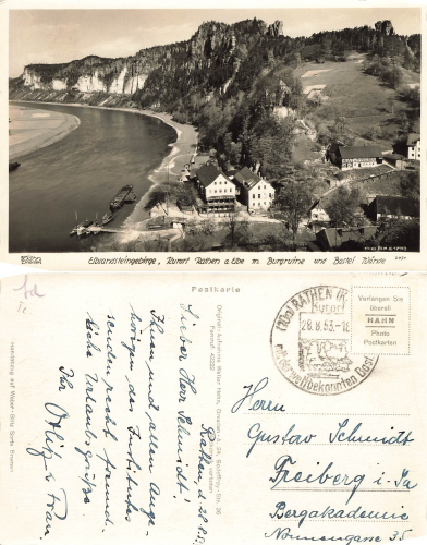 01824 Kurort Rathen Bastei Waende o 1953 ​​​​​​​Verlag Hahn-Foto2471