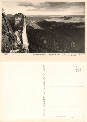 Elbsandsteingebirge Teufelsturm bei Schmilka o 1965 ​​​​​​​Verlag Hahn-Foto145