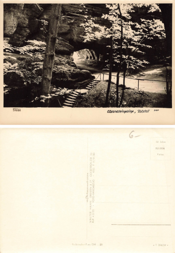 Elbsandsteingebirge Kuhstall Höhle * 1959 ​​​​​​​Verlag Hahn-Foto3131