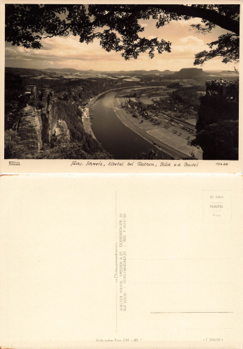 Saxon Switzerland Elbe Valley near Rathen * 1959 ​​​​​​​Publisher Hahn-Foto13485