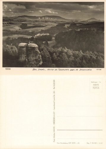 Elbsandsteingebirge Rauensteinblick nit Nonne Kletterfelsen * 1965 ​​​​​​​Verlag Hahn-Foto13196