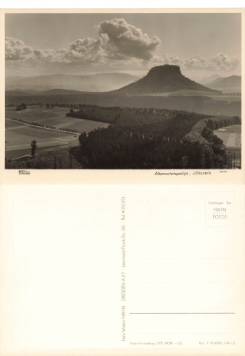 Elbsandsteingebirge Lilienstein * 1950 ​​​​​​​Verlag Hahn-Foto13098