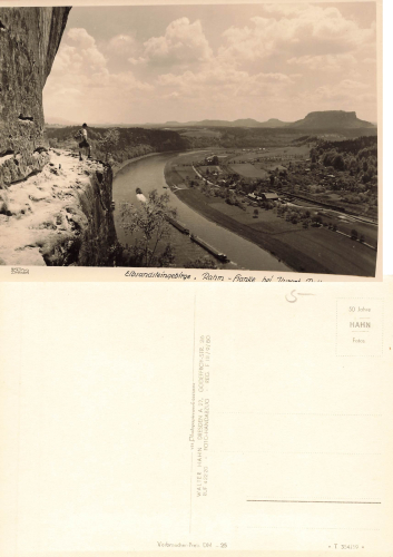 Elbsandsteingebirge Rahm-Hanke Kletterfelsen * 1959 ​​​​​​​Verlag Hahn-Foto13073