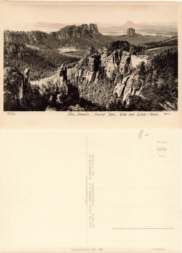 Sächsische Schweiz Grosser Dom vom Carola Felsen Kletterfelsen * 1959 ​​​​​​​Verlag Hahn-Foto8510