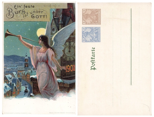 Engel mit Posaune Eine feste Burg ist unser Gott Privatganzsache PP18C2 1901