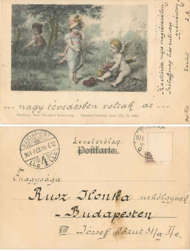 Engel repariert gebrochenes Herz Künstlerkarte o 19.2.1901