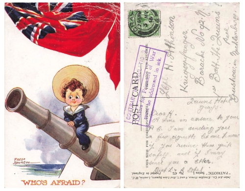 English Patriotika artist card Fred Spurgin Contrary to Regulation o 3.5.1915