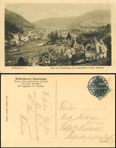 Eppstein Taunus Lorsbachtal o  29.07.1911
