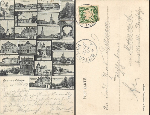 Erlangen Mehrbildkarte o 14.10.1904