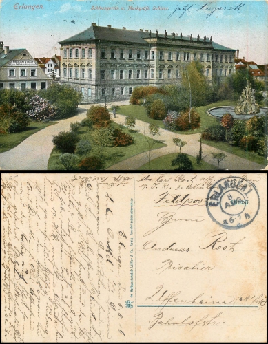 Erlangen palace gardens and palace o August 8, 1916