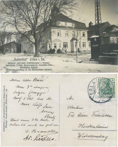09306 Erlau Sachsen Restaurant "Kaiserhof" o 12.8.1910