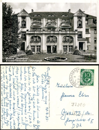 Sasbach Erlenbad Kurhaus Marienheim o 10.9.1953