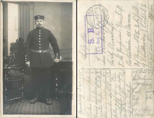 Replacement Battalion Landsturm Infantry Regiment No.5 Feldpost 1.WK Graudenz 30.4.1915