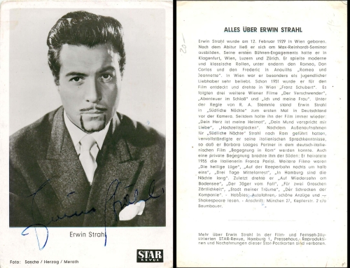 Erwin Strahl, with original autograph