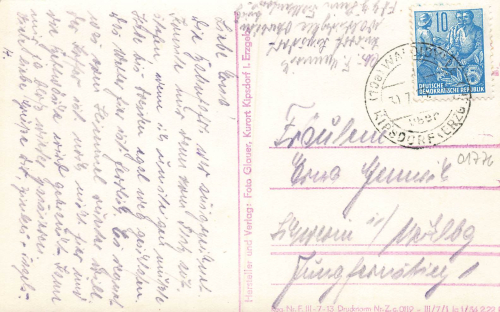 01773 Waldidylle Altenberg Erzgebirge Ferienheim Falkenhorst o 1955