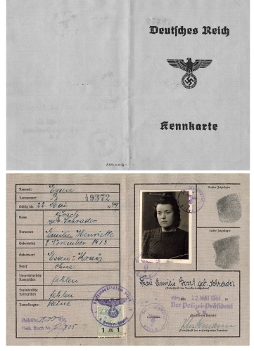 Essen identification card of the German Reich 1944 Emilie Henriette Gosch née Schrader