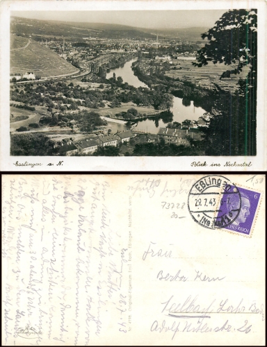 73728 Esslingen Neckartal o 29.7.1943