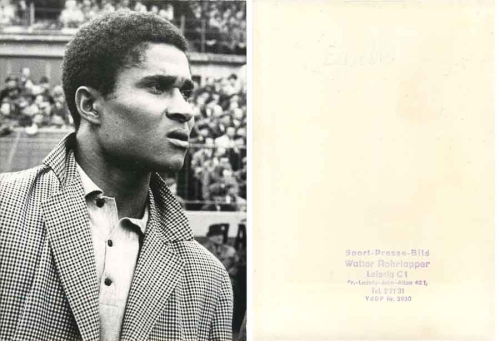 Eusébio da Silva Ferreira Portugal real photo 180 x 130 mm approx. 1966 Sport press picture Walter Rohrlapper Leipzig