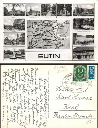 Eutin mit Landkarte, o 25.8.52