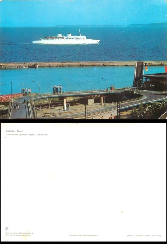 Saßnitz Rügen Fährschiff Grosskarte ca. A5 * ca. 1980