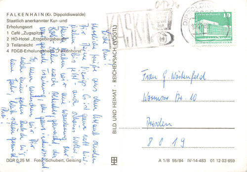 01776 Waldidylle Falkenhain Erzgebirge Mehrbildkarte o 1989