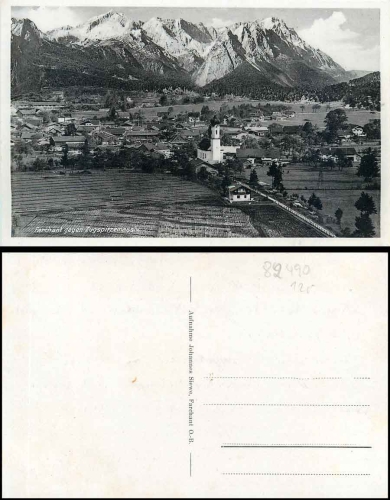 82490 Farchant gegen Zugspitzmassiv * ca. 1930