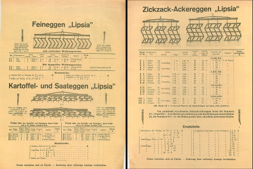 Fine harrows "Lipsia" agriculture advertising brochure around 1930
