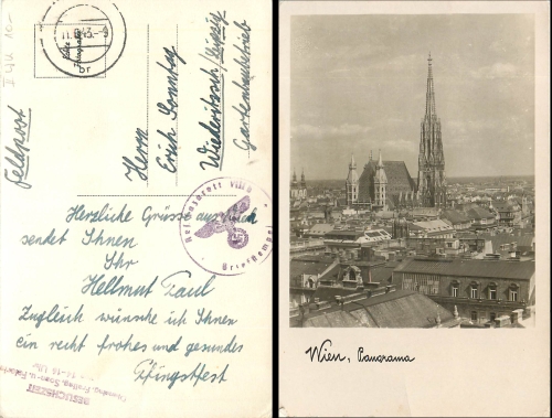 Field Post WWII Reserve Lazarett VIIIb o 11.6.43 Vienna