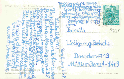 Ferch am Schwielowsee alte Ansichtskarte o 1960