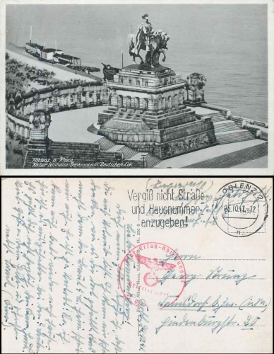 Flak Replacement Battalion 39 3rd Battalion Feldpost 2nd World War o Koblenz 25.10.1941