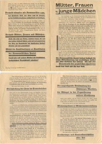 Flugblatt der Kommunistischen Partei um 1946