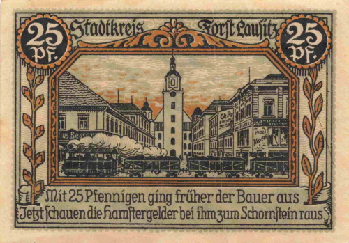 Forst Lausitz emergency money note, 1921