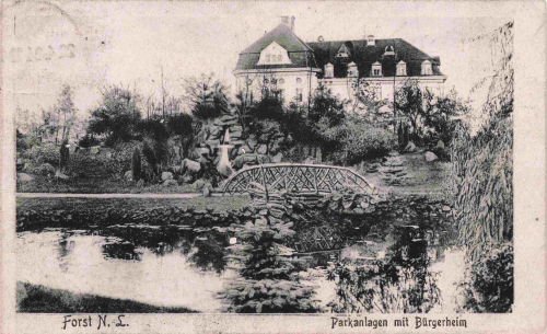 Forst Lausitz Parkanlage am Bürgerheim o 1924