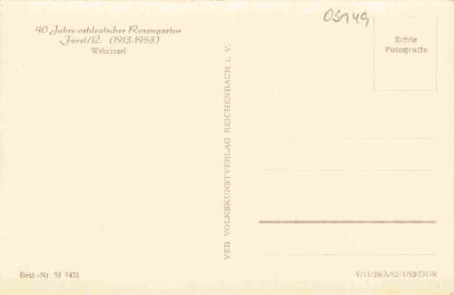 Forst (Lausitz), Wehrinsel: 40 Years of the East German Rose Garden * 1953