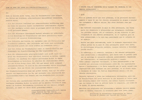 Fortschrittliche Studentenschaft Zuerich Handzettel um 1950
