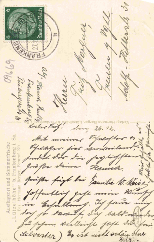 Lützelhöhe Frankenberg Sachsen o 1935