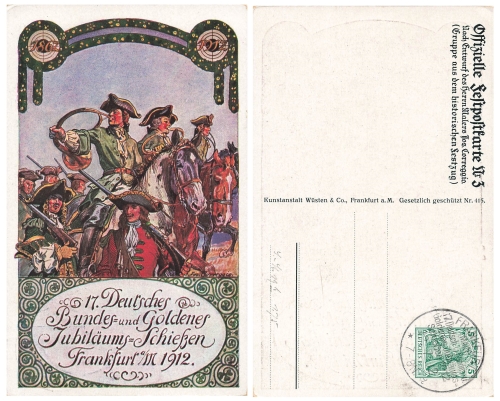 Frankfurt Main 17. Deutsches Bundesschießen Privatganzsache Tagesstempel 16.7.1912