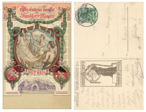 Frankfurt Main Elftes deutsches Turnfest 1908 Privatganzsache Sonderstempel