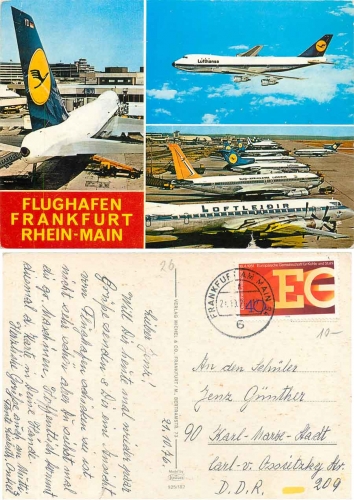 Frankfurt Main Flughafen Rhein-Main Flugzeuge, o 21.10.1976Frankfurt Rhein-Main Flughafen Flugzeuge o 21.10.1976