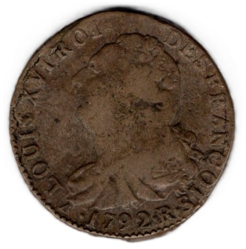 Frankreich 2 sols 1792 R françois Orléans