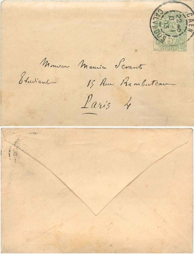 France postal stationery cover 5 Cent o Caven Calvados 13.1.1903